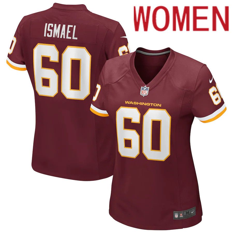 Women Washington Redskins #60 Keith Ismael Nike Burgundy Game Player NFL Jersey